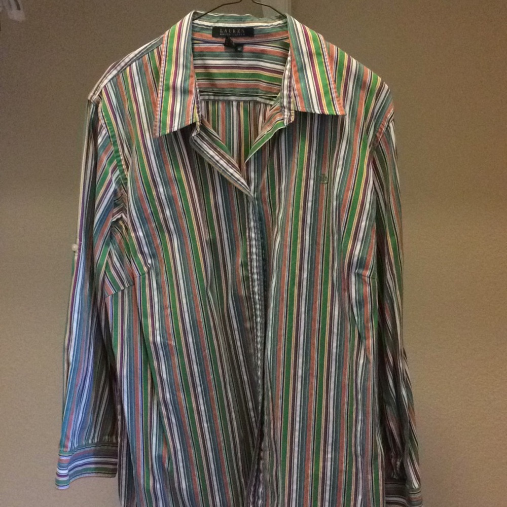 Ralph Lauren green striped shirt